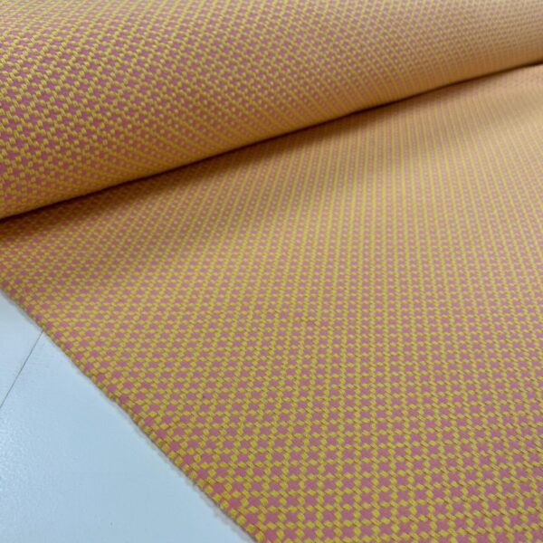 Bio Jacquard Alb Stoffe, Choose your vibe, Moody knit, yellow/pink