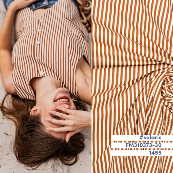 Woven cotton stripes brown/white