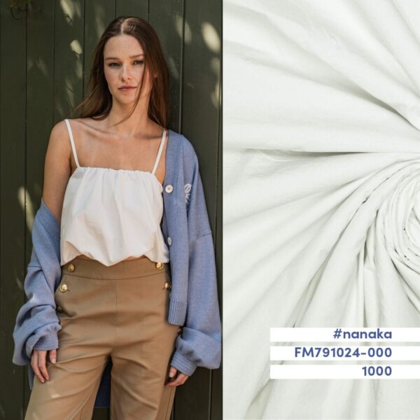 Cotton poplin stone washed White