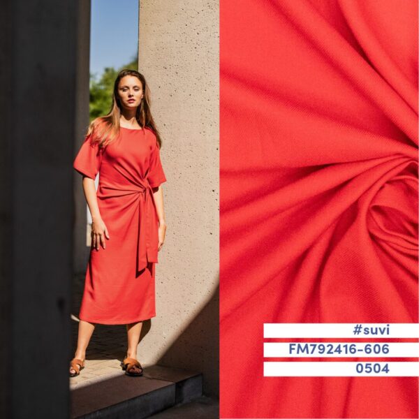 Woven viscose twill summer red