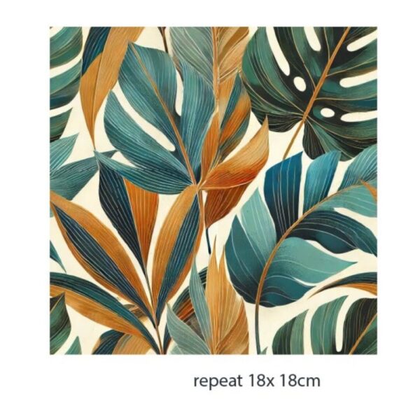 Viscose-tricot  leaves brique - Afbeelding 2