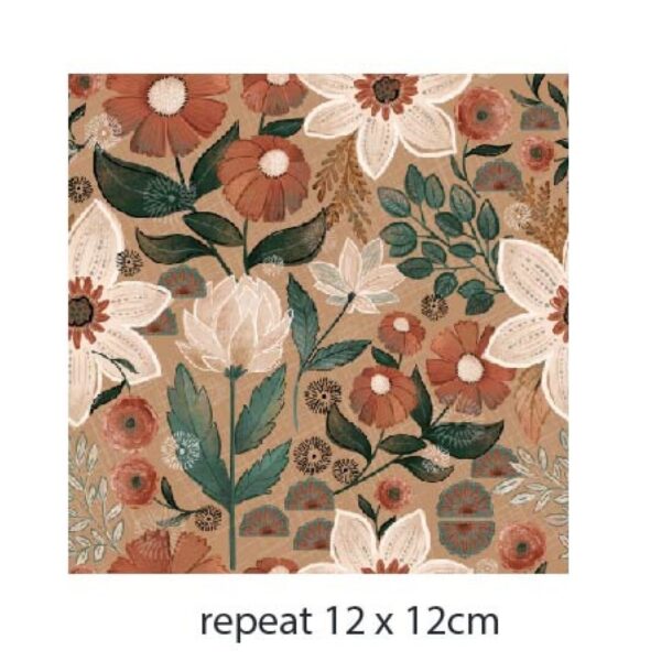 Katoen-tricot Day & Night Garden-brown - Afbeelding 3