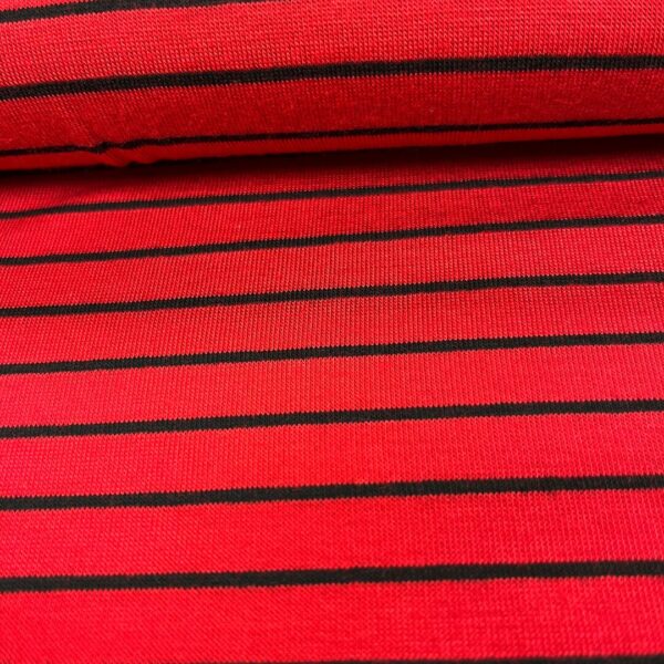 Viscose-tricot stripes-red