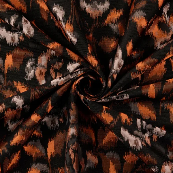 Woven Jacquard flowers brique - Afbeelding 2