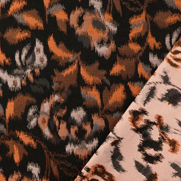 Woven Jacquard flowers brique