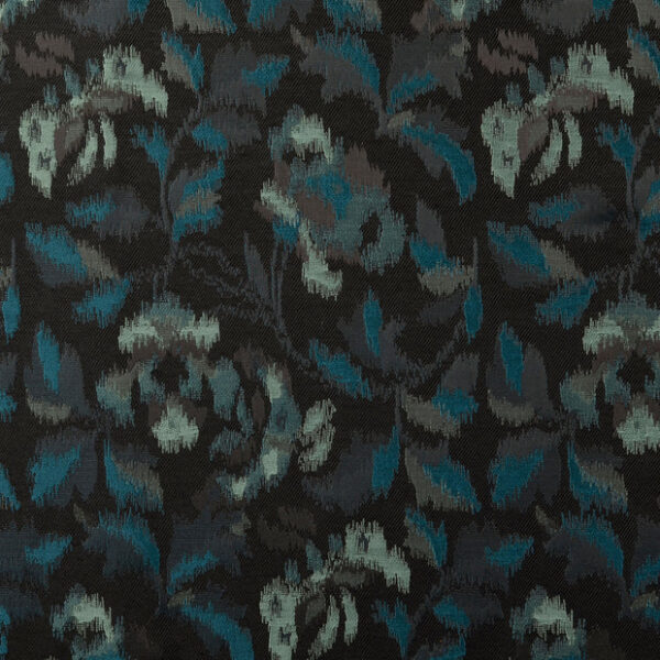 Woven Jacquard flowers petrol - Afbeelding 3